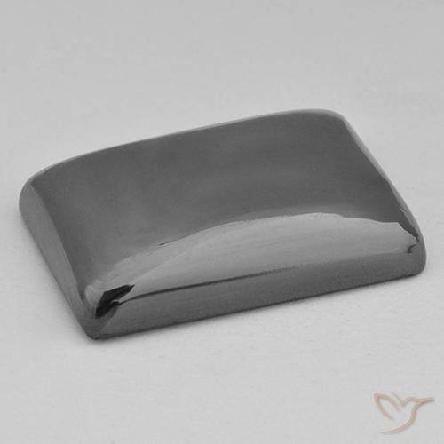 Ematite naturale grigio da 33,48 ct, baguette, opaco