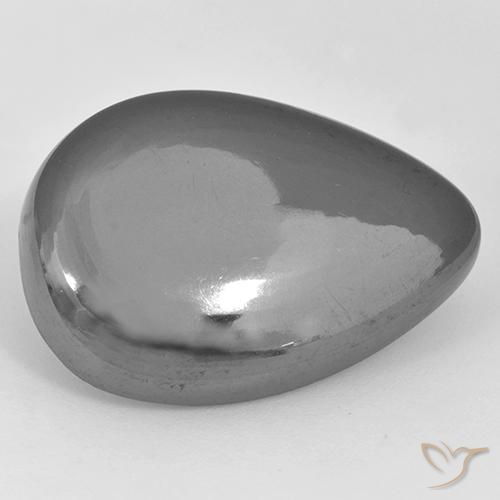 Ematite Grigio argento naturale da 33.60 ct, Forma a pera, Opaco