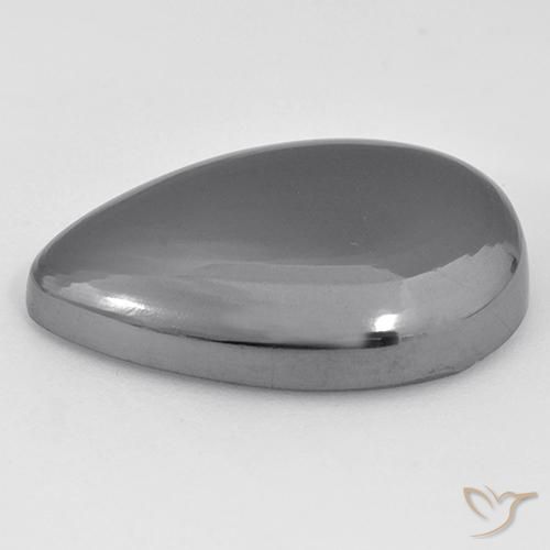 Ematite Grigio argento naturale da 33.60 ct, Forma a pera, Opaco
