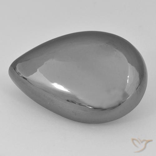 40.28ct Naturale Grigio argento Ematite, Forma a pera, Opaco