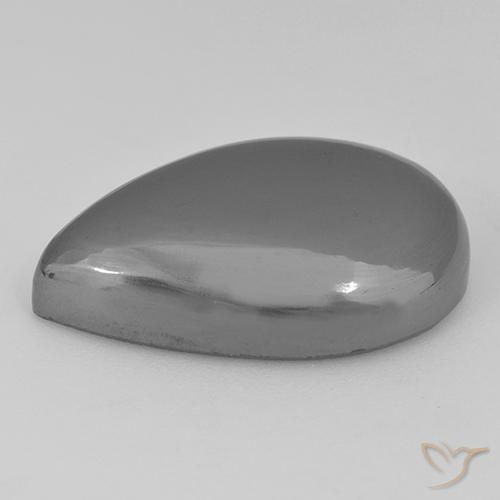 Ematite Grigio argento naturale da 40.28 ct, Forma a pera, Opaco