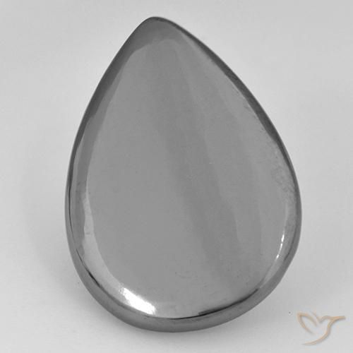 18.31ct Naturale Grigio argento Ematite, Forma a pera, Opaco
