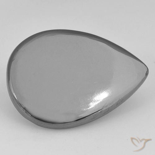 Ematite Grigio argento naturale da 18.31 ct, Forma a pera, Opaco