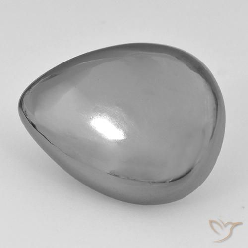 26.63ct Naturale Grigio argento Ematite, Forma a pera, Opaco