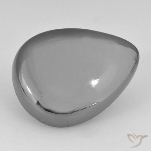 Ematite Grigio argento naturale da 26.63 ct, Forma a pera, Opaco