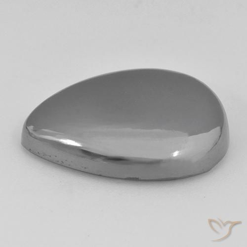 Ematite Grigio argento naturale da 26.63 ct, Forma a pera, Opaco