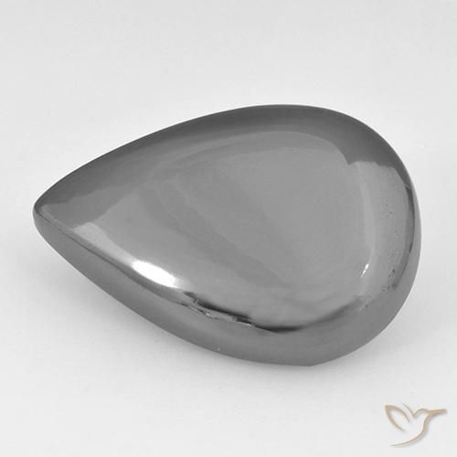 28.42ct Naturale Grigio argento Ematite, Forma a pera, Opaco