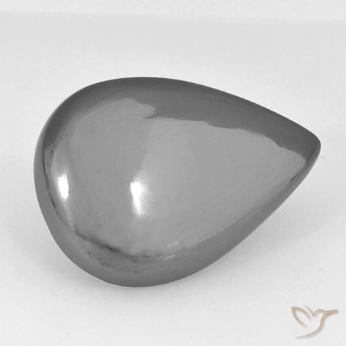 Ematite Grigio argento naturale da 28.42 ct, Forma a pera, Opaco