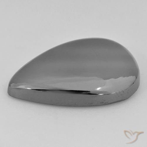 Ematite Grigio argento naturale da 30.47 ct, Forma a pera, Opaco