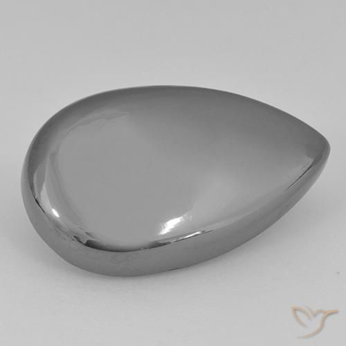 Ematite Grigio argento naturale da 31.43 ct, Forma a pera, Opaco
