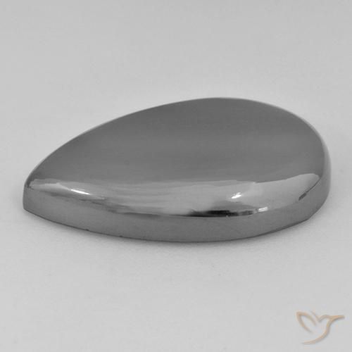 Ematite Grigio argento naturale da 31.43 ct, Forma a pera, Opaco