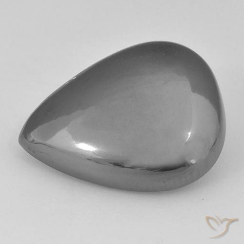 23.36ct Naturale Grigio argento Ematite, Forma a pera, Opaco