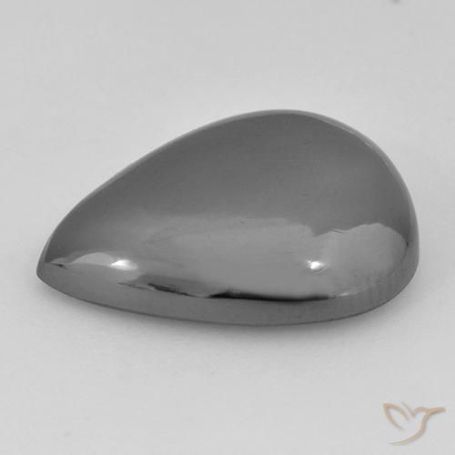 Ematite Grigio argento naturale da 23.36 ct, Forma a pera, Opaco