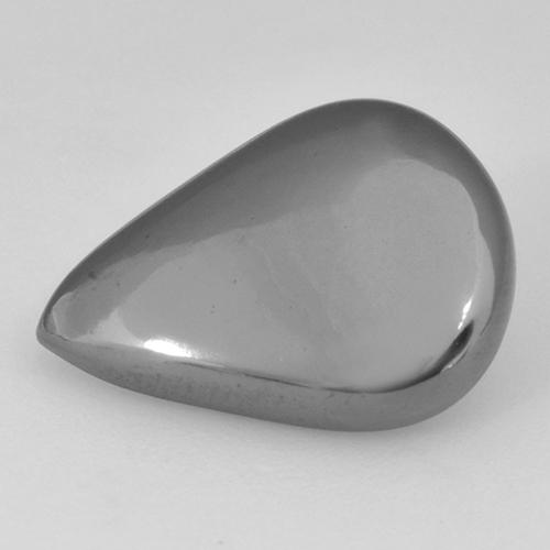 Ematite naturale grigio da 9,41 ct, taglio a pera, opaco