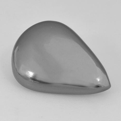 Ematite naturale grigio da 9,41 ct, taglio a pera, opaco