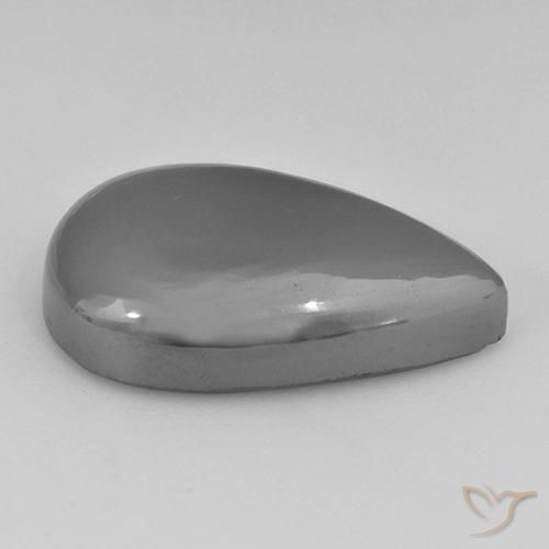 Ematite Grigio argento naturale da 30.63 ct, Forma a pera, Opaco