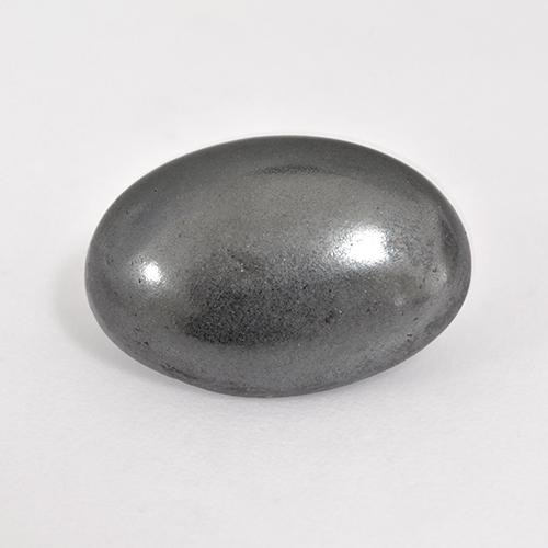 Ematite naturale grigio da 6,16 ct, taglio ovale, opaco