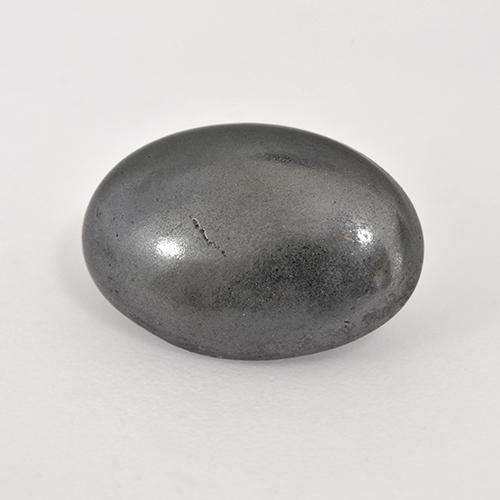 Ematite naturale grigio da 6,16 ct, taglio ovale, opaco