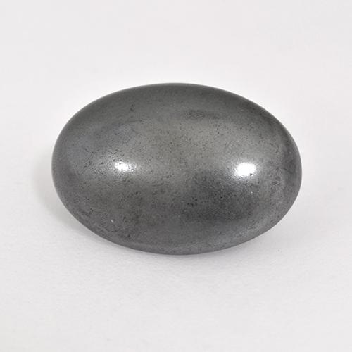 Ematite naturale grigio da 7,24 ct, taglio ovale, opaco