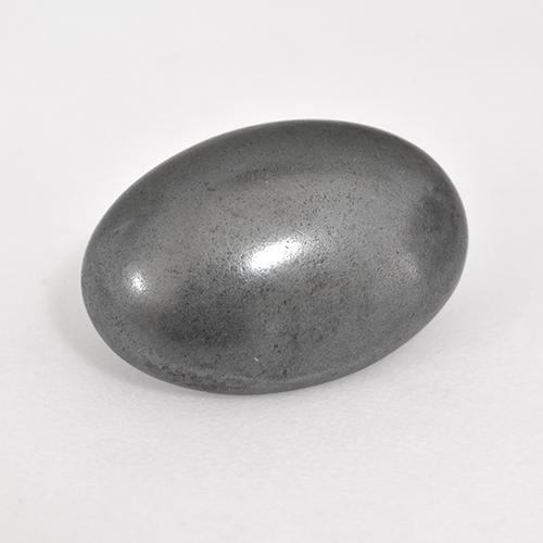 Ematite naturale grigio da 7,24 ct, taglio ovale, opaco