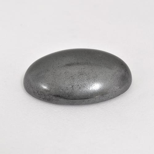 Ematite naturale grigio da 7,24 ct, taglio ovale, opaco