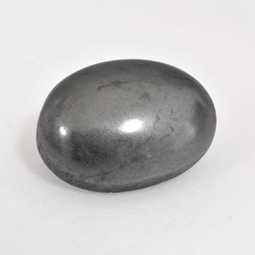 Ematite Grigio argento naturale da 6.30 ct, Taglio ovale, Opaco
