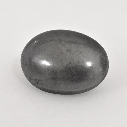 Ematite Grigio argento naturale da 6.30 ct, Taglio ovale, Opaco