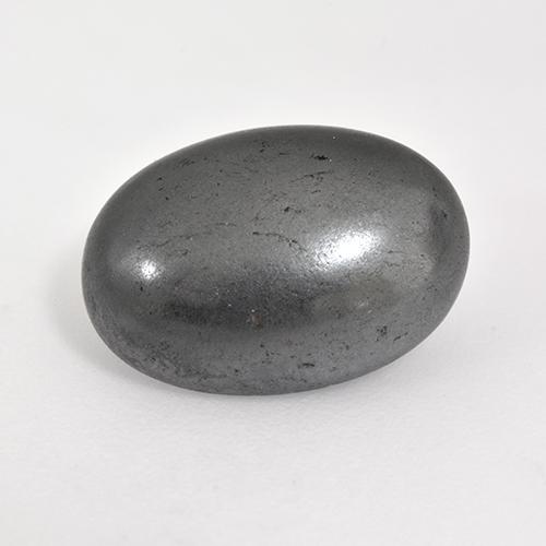 Ematite naturale grigio da 7,78 ct, taglio ovale, opaco