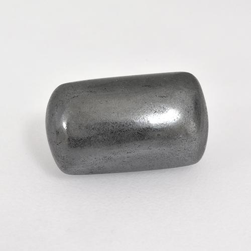 Ematite naturale grigio da 3,36 ct, taglio a cuscino, opaco