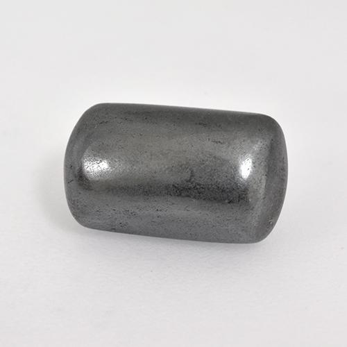Ematite naturale grigio da 3,36 ct, taglio a cuscino, opaco