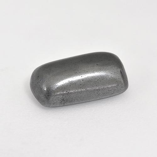 Ematite naturale grigio da 3,36 ct, taglio a cuscino, opaco