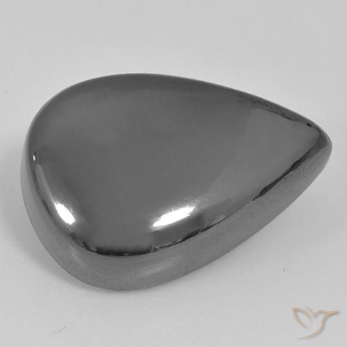 Ematite Grigio argento naturale da 35.97 ct, Forma a pera, Opaco