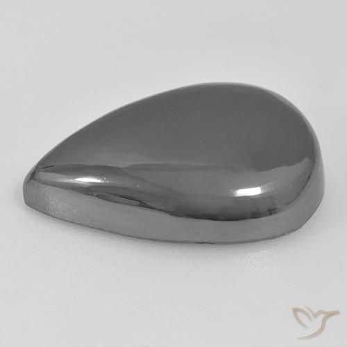 Ematite Grigio argento naturale da 35.97 ct, Forma a pera, Opaco