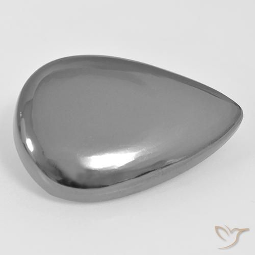 33.96ct Naturale Grigio medio Ematite, Forma a pera, Opaco