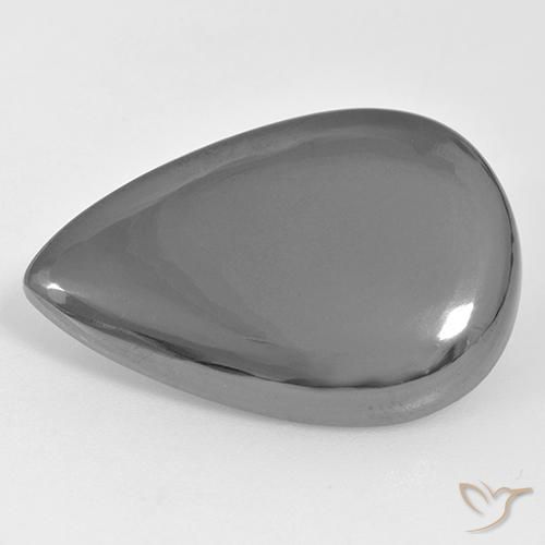 Ematite Grigio medio naturale da 33.96 ct, Forma a pera, Opaco
