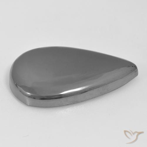 Ematite Grigio medio naturale da 33.96 ct, Forma a pera, Opaco