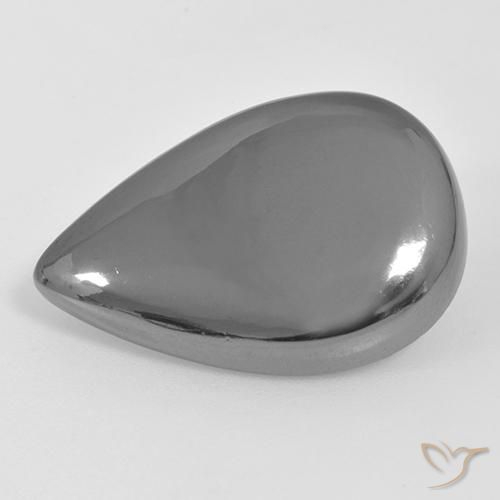 27.45ct Naturale Grigio medio Ematite, Forma a pera, Opaco