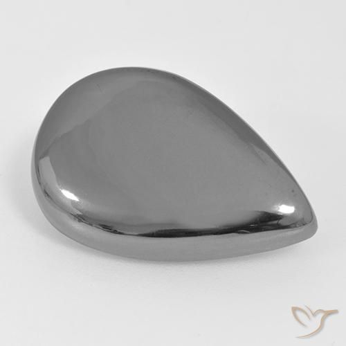 Ematite Grigio medio naturale da 27.45 ct, Forma a pera, Opaco