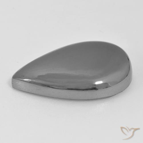 Ematite Grigio medio naturale da 27.45 ct, Forma a pera, Opaco