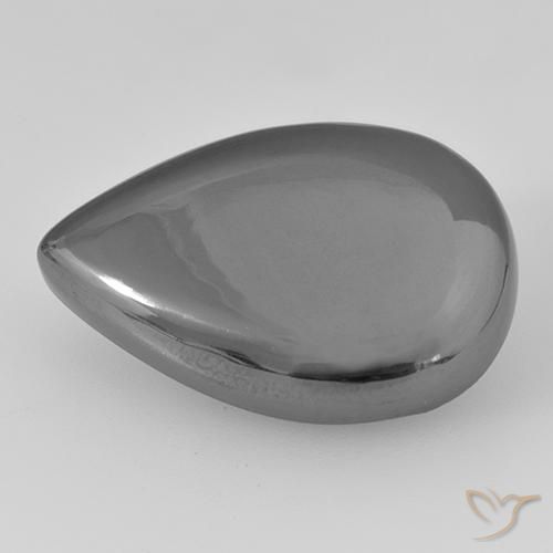 28.91ct Naturale Grigio argento Ematite, Forma a pera, Opaco