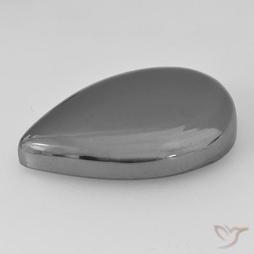Ematite Grigio argento naturale da 28.91 ct, Forma a pera, Opaco
