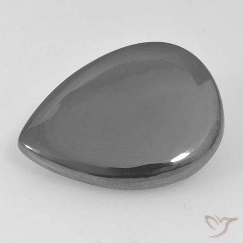 Ematite Grigio medio naturale da 20.45 ct, Forma a pera, Opaco