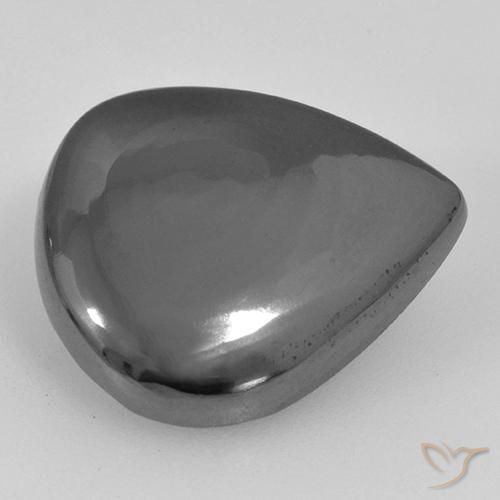 16.86ct Naturale Grigio argento Ematite, Forma a pera, Opaco