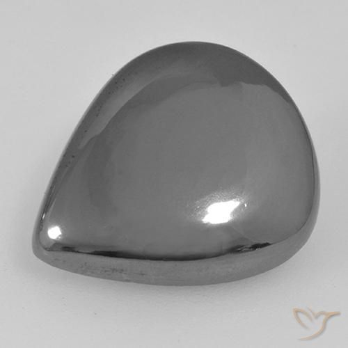 Ematite Grigio argento naturale da 16.86 ct, Forma a pera, Opaco