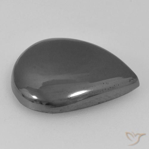 Ematite Grigio argento naturale da 16.86 ct, Forma a pera, Opaco