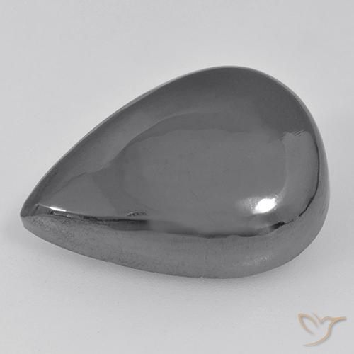 Ematite Grigio argento naturale da 35.60 ct, Forma a pera, Opaco