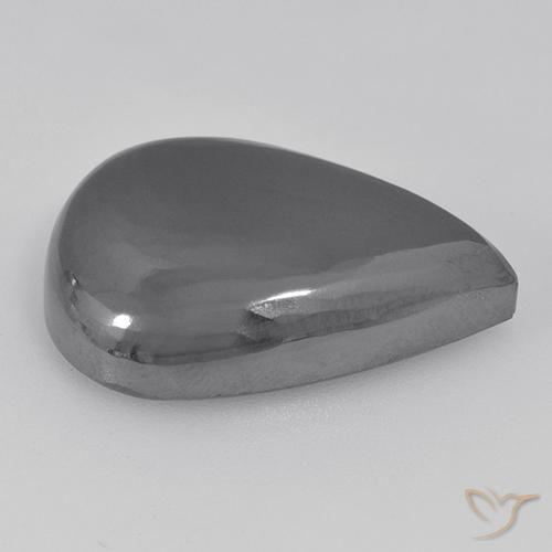Ematite Grigio argento naturale da 35.60 ct, Forma a pera, Opaco