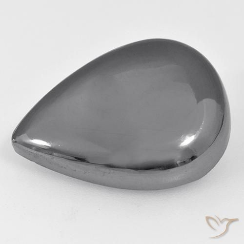 Ematite Grigio medio naturale da 30.78 ct, Forma a pera, Opaco