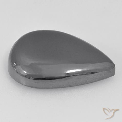 Ematite Grigio medio naturale da 30.78 ct, Forma a pera, Opaco