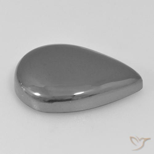 Ematite Grigio argento naturale da 31.22 ct, Forma a pera, Opaco